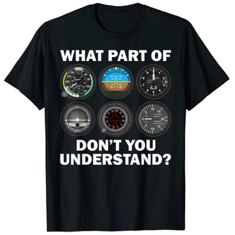 

Funny Pilot Art Men Women Aviation Airline Pilot-Instruments T-Shirt Gift Aviation-Pilot Graphic Tee Tops Customized Clothing