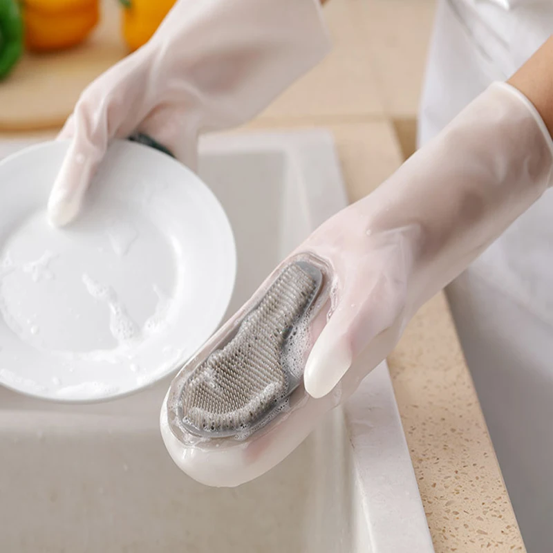 

Dishwashing Gloves Housework Waterproof Magic Silicone Anti-scald Gloves Kitchen Cleaning Dishwashing Clothes Durable Gloves