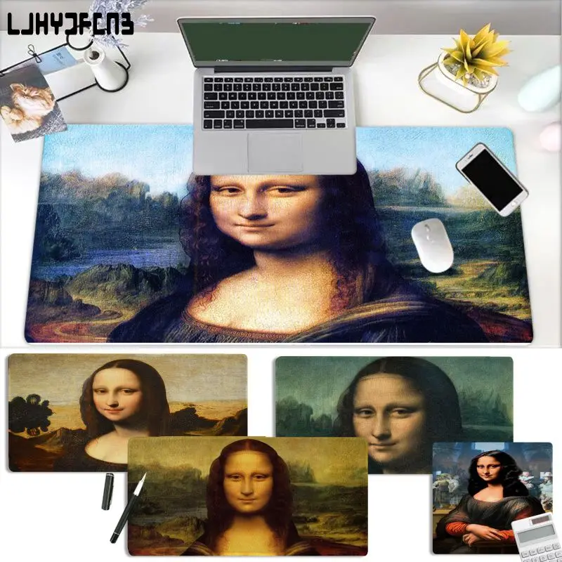 

Mona Lisa Art David Lines Painted Pattern My Favorite Laptop Gaming Mice Mousepad Size For Keyboards Mat Boyfriend Gift