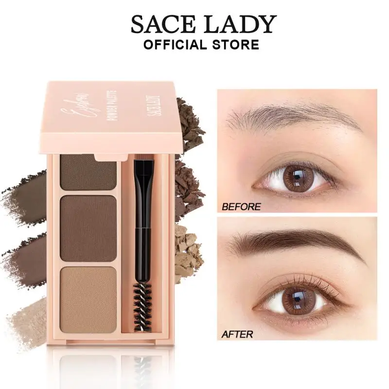 

Makeup Palette Contouring Bronzers Eyebrow Powder With Mirror Natural Eyebrow 3 Color Eyebrow Powder Waterproof Eyebrow Cream