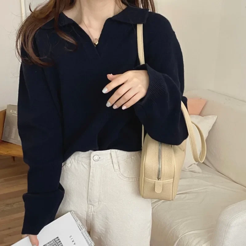 Свитер Maillard с V-образным вырезом верхняя одежда Женская осенне-зимняя Свободная