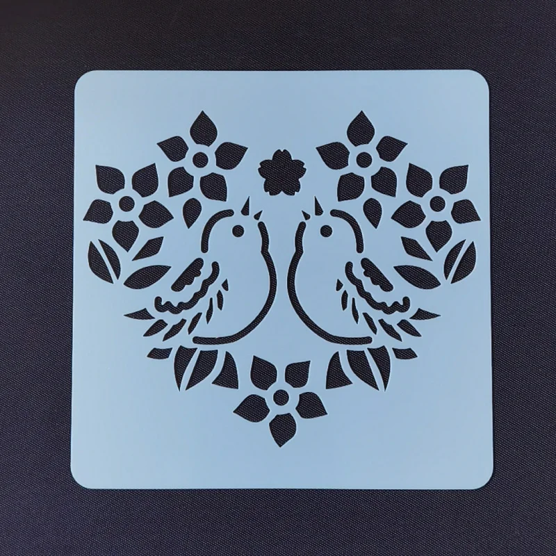 

13 см DIY трафареты в форме сердца птицы для скрапбукинга/фотоальбома рисования искусственных планшетов декоративный шаблон