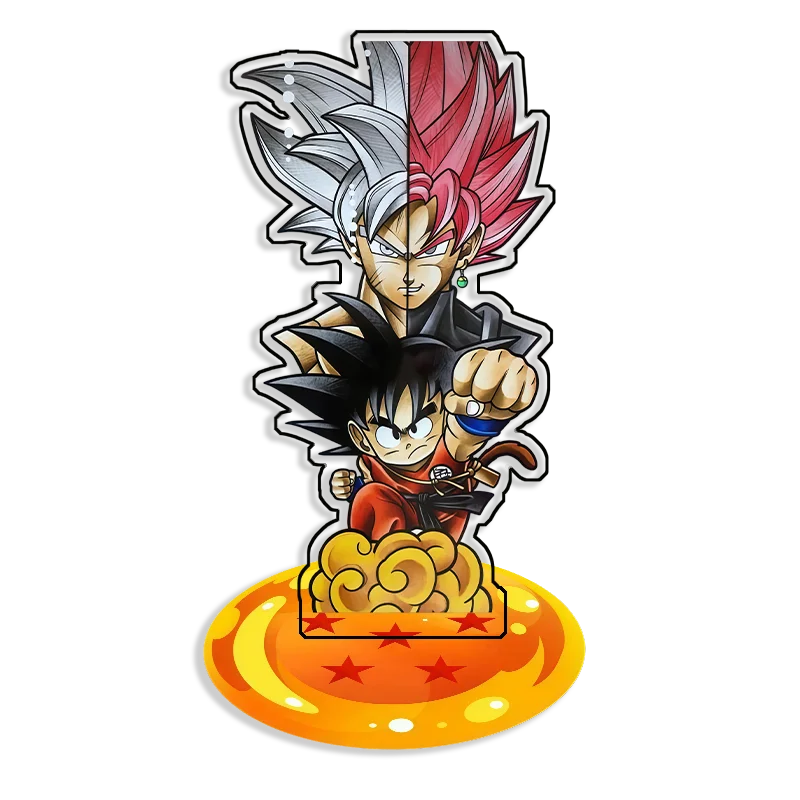 Фото Настольная акриловая фигурка 15 см: Сон Гоку, Бульма, Пуар, Чи-Чи из Dragon Ball. Сделано своими руками. Аниме-декор для рабочего стола. Подарок для фанатов. №5