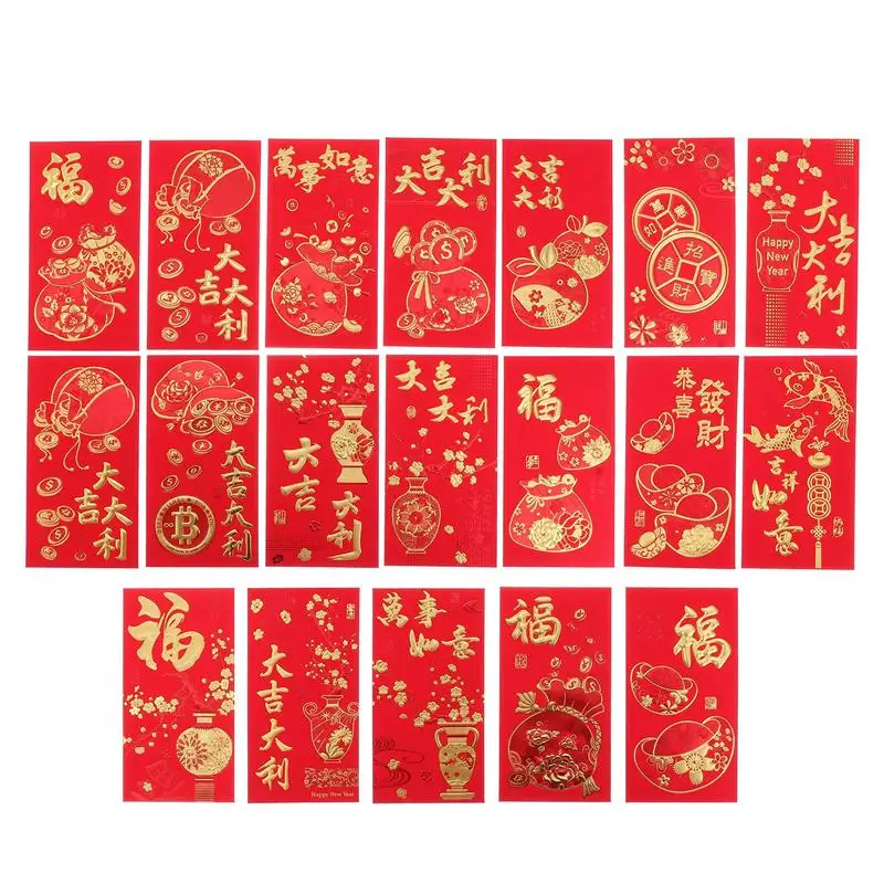 36 Pcs The Year of Tiger Red Pocket Chinese New Year Red Envelopes Paper Creative Chinese Hongbao Red Packet New year новый год