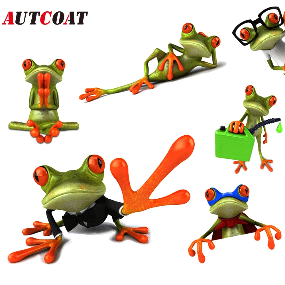 Смешные Мультяшные 3D наклейки на автомобиль AUTCOAT 1 шт. красочные лягушки