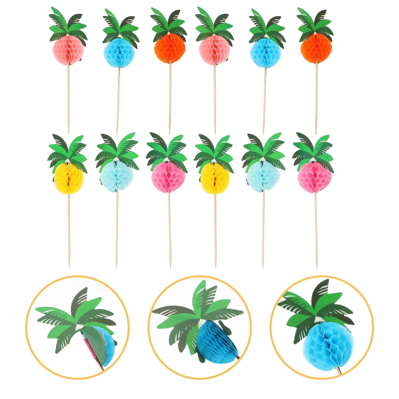 

Picks Party Fruit Cocktail Sticks Hawaiian Tree Toothpicks Topper Tropical Cupcake Luau Cake Skewers Supplies Dessert Pick