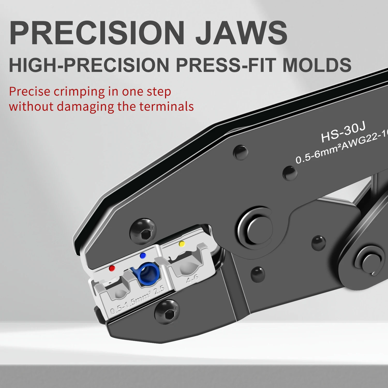 HS-30J Обжимные Щипцы для изолированных разъемов электрических проводов-AWG 22-10
