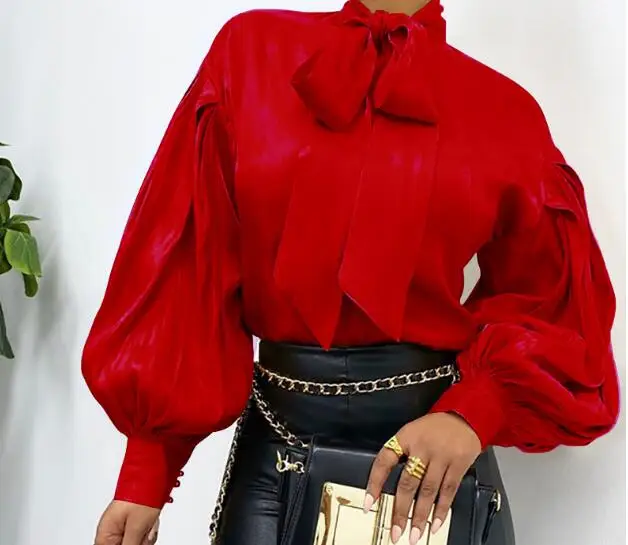 Spring New Solid Color Ruffles Decoration  Vintage Style Stand Collar Long Sleeve Women Shirt