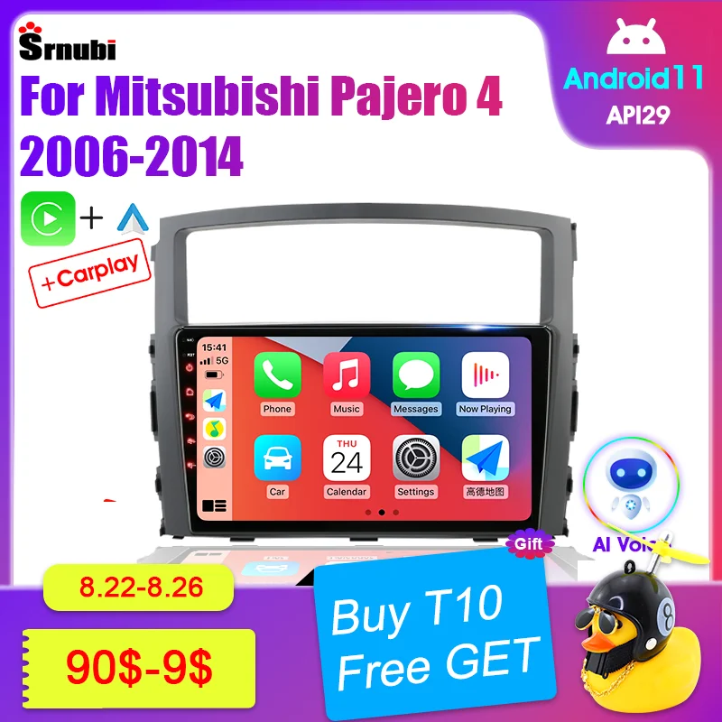Mitsubishi Pajero için 4 2006-2014 Android 11 araba radyo multimedya Video oynatıcı 2Din GPS navigasyon Carplay DVD kafa birimi Stereo