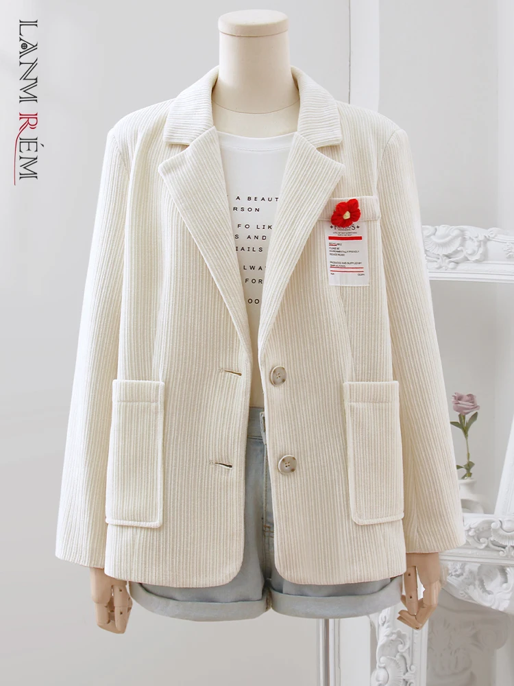 

LANMREM Retro Outdoor Blazer Coat For Women Single Breasted Long Sleeves High End Coats Fashion Clothing 2023 Autumn New 32D347