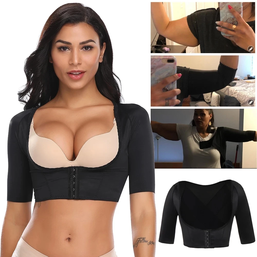 Women Post Surgical Chest Corrective Lifting Sleeves Humpback Back Shoulder Posture Corrector Top Arm Corset Shapers Underwear