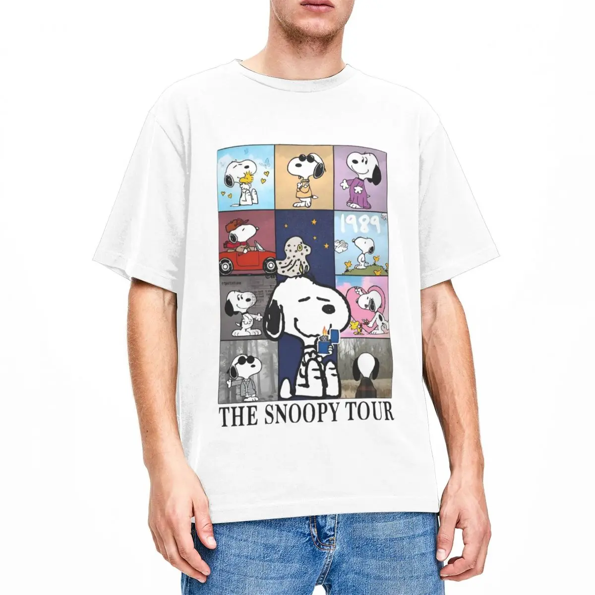 Футболка Snoopy с мультяшным принтом для мужчин и женщин забавные комиксные