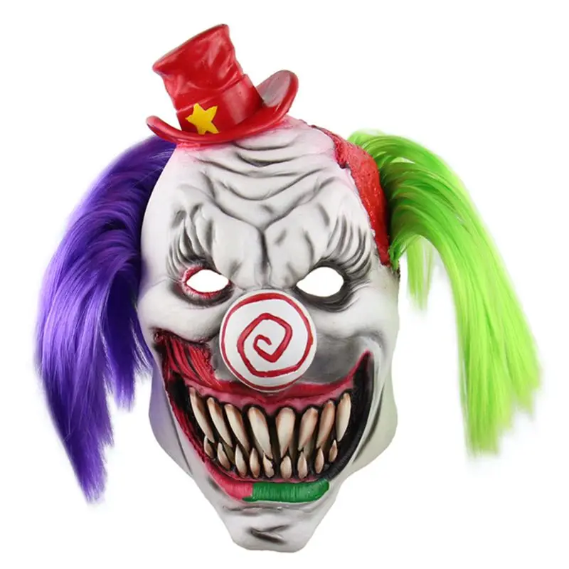 

Horror Scary Latex Red Hat Clown Mask for Halloween Masquerade Party Costume Cosplay Props