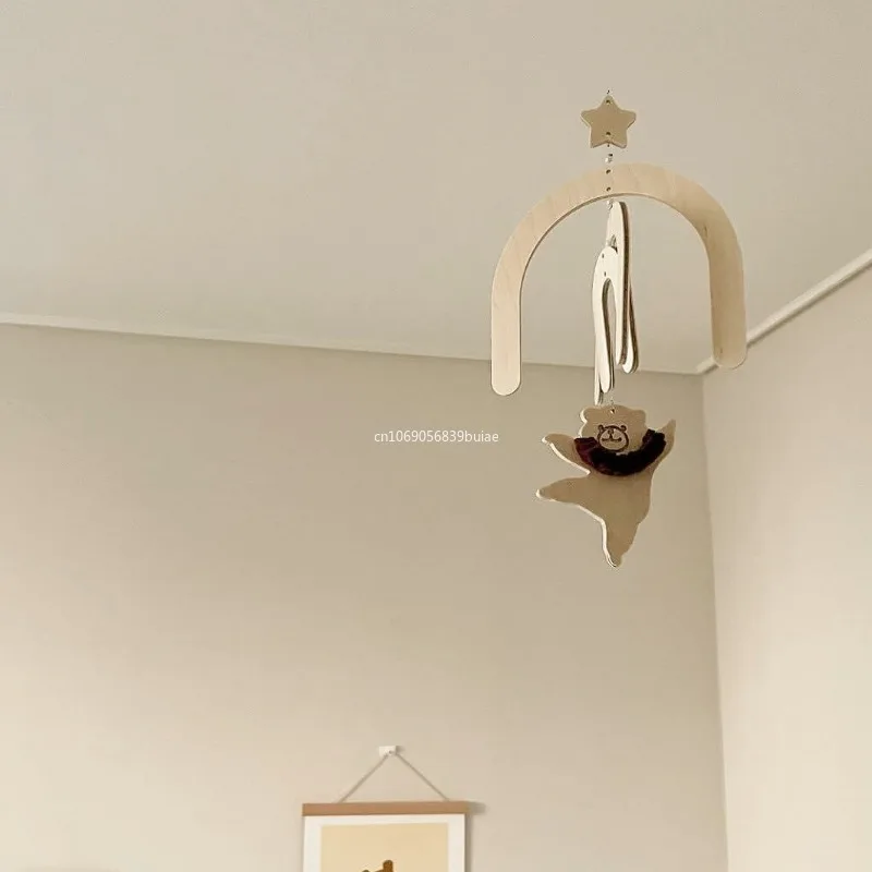 Скандинавский деревянный танцевальный медведь ветряные колокольчики настенные