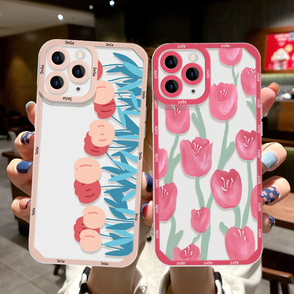 

Tulip Flower Case For Samsung A53 A52 A52S 5G A73 S22 Ultra S21 S20 FE A51 A71 A12 A32 A13 A72 A22 A21S A30S A50 A 53 Case Cover