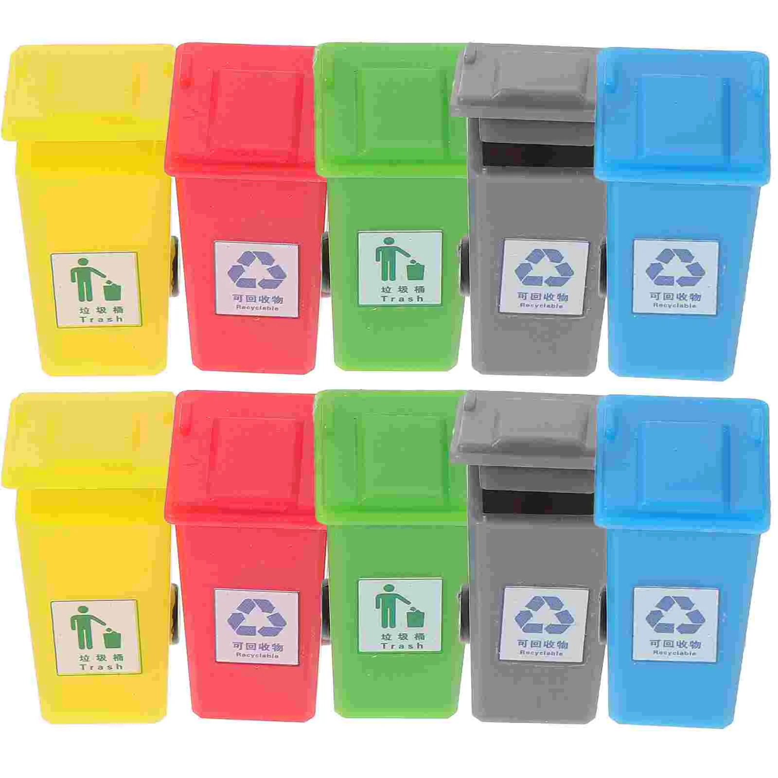 

10pcs Realistic Micro Landscape DIY Trash Can Model Tiny Trash Can Model Scene Layout Model Tiny Garbage Bin