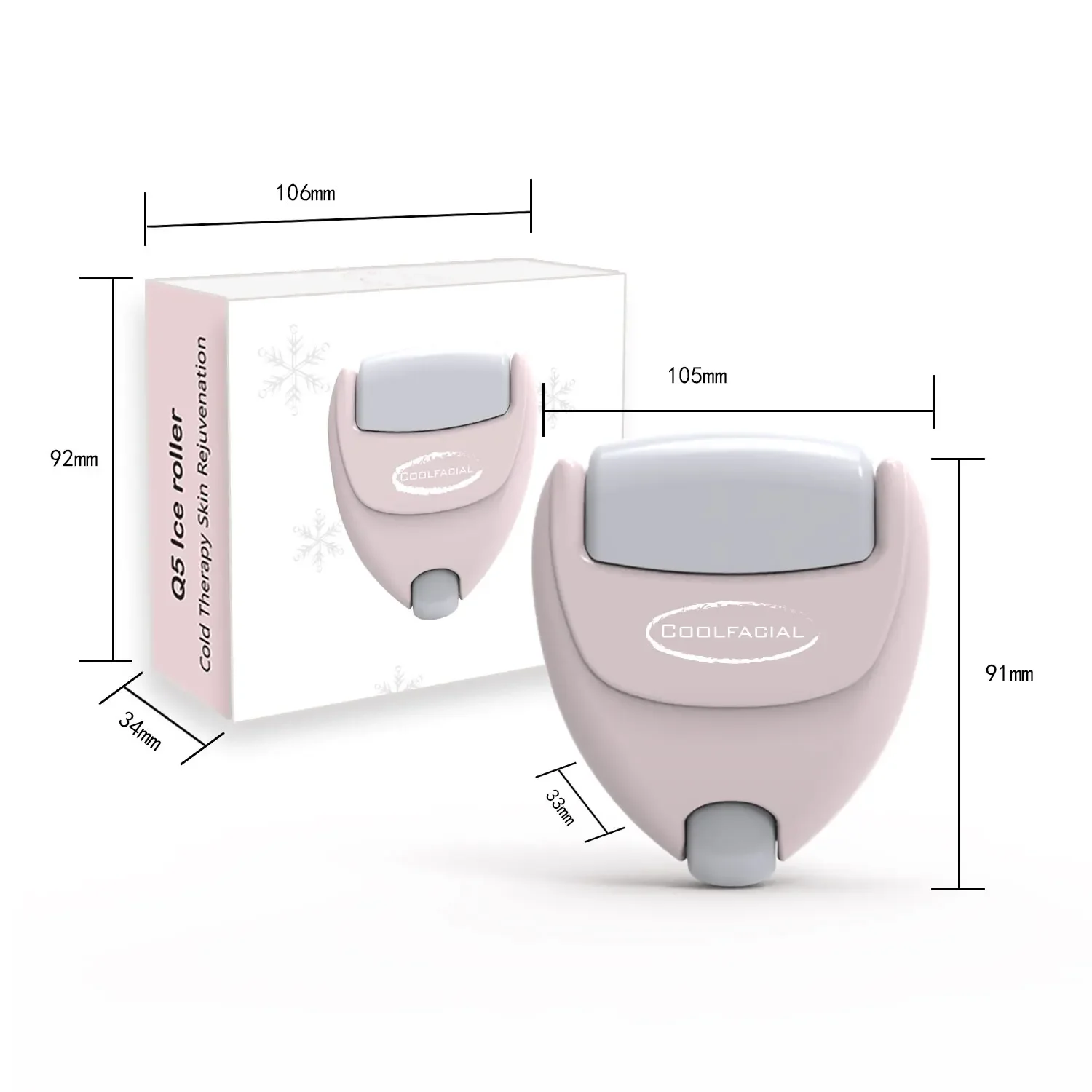 Q5-Rodillo de hielo defrig Riuse 2 en 1 para Masaje Facial корпоративный и ocular azul розовый blanco