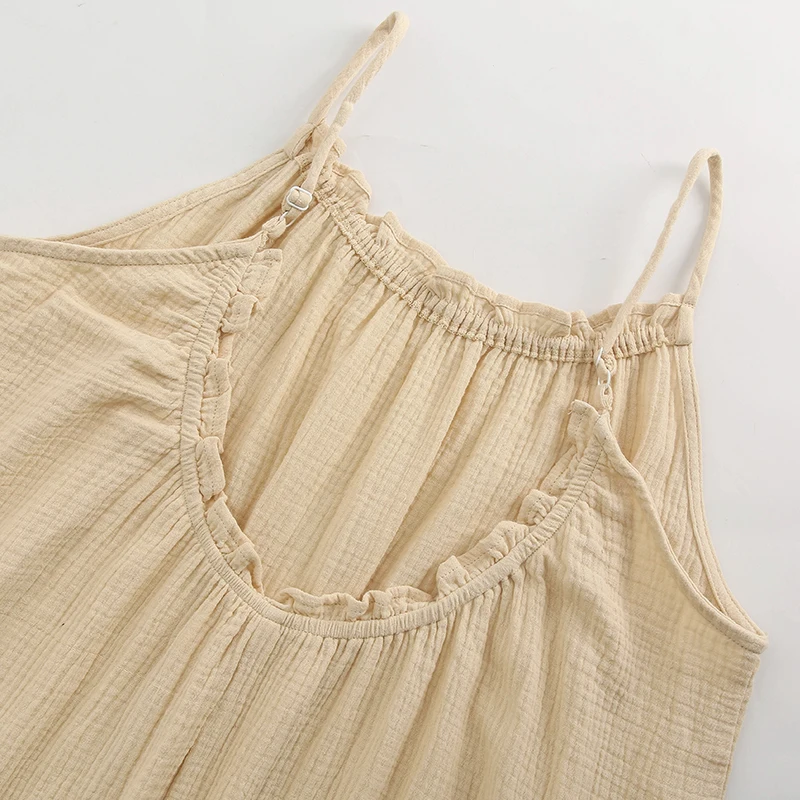 Муслиновые 100% хлопчатобумажные длинные женские платья сексуальные без рукавов с