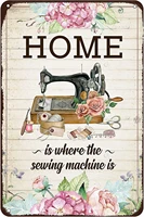 poster retro metal tin sign home is where the sewing machine is wall art decoration metal sign