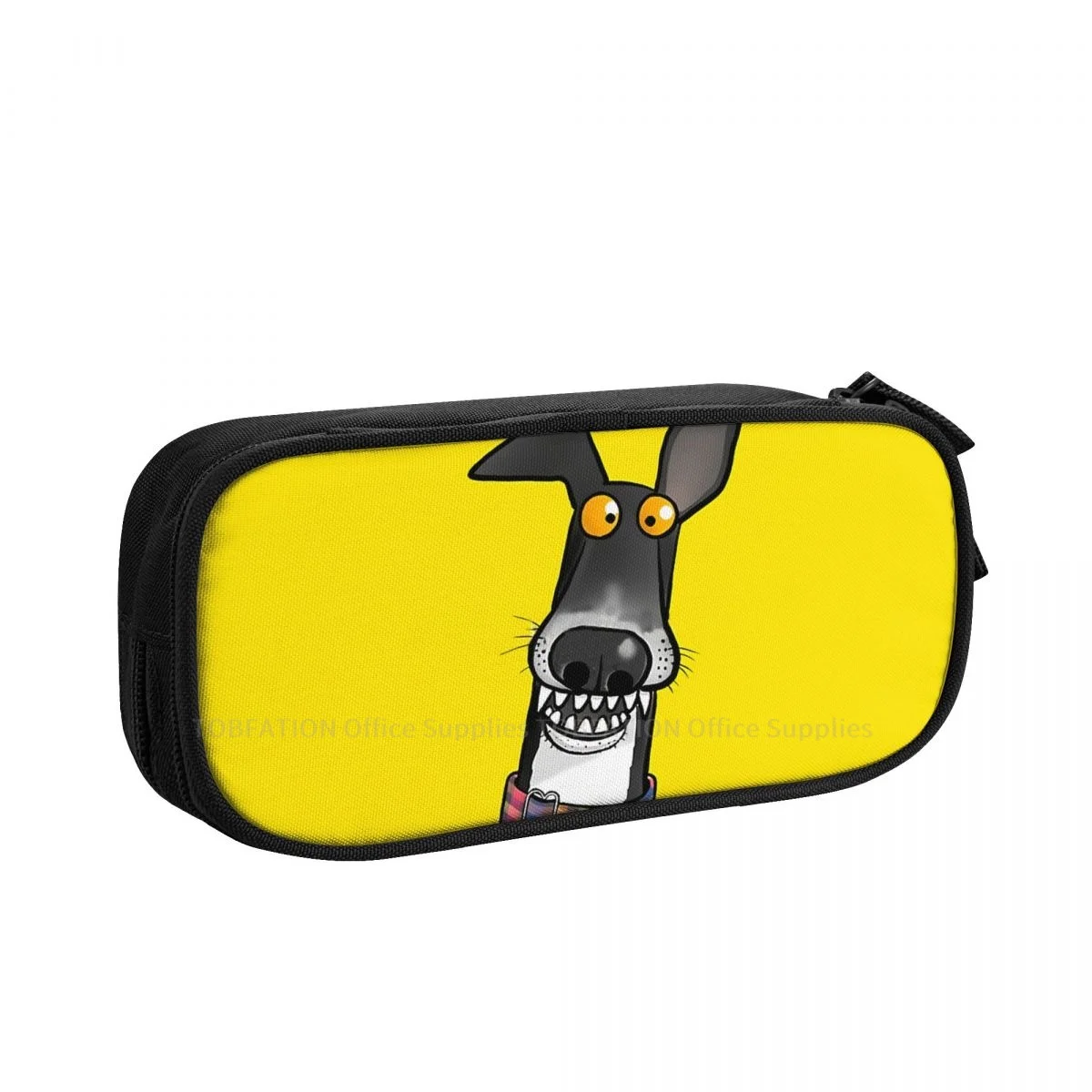 

FS Dog Funny Pencase Pencil Bag Girls Boys School Storage Supplies Large Capacity Double Zipper