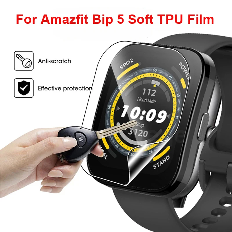 Защитная пленка Amazfit Bip 5 мягкая гидрогелевая защита экрана прозрачная HD-объектив