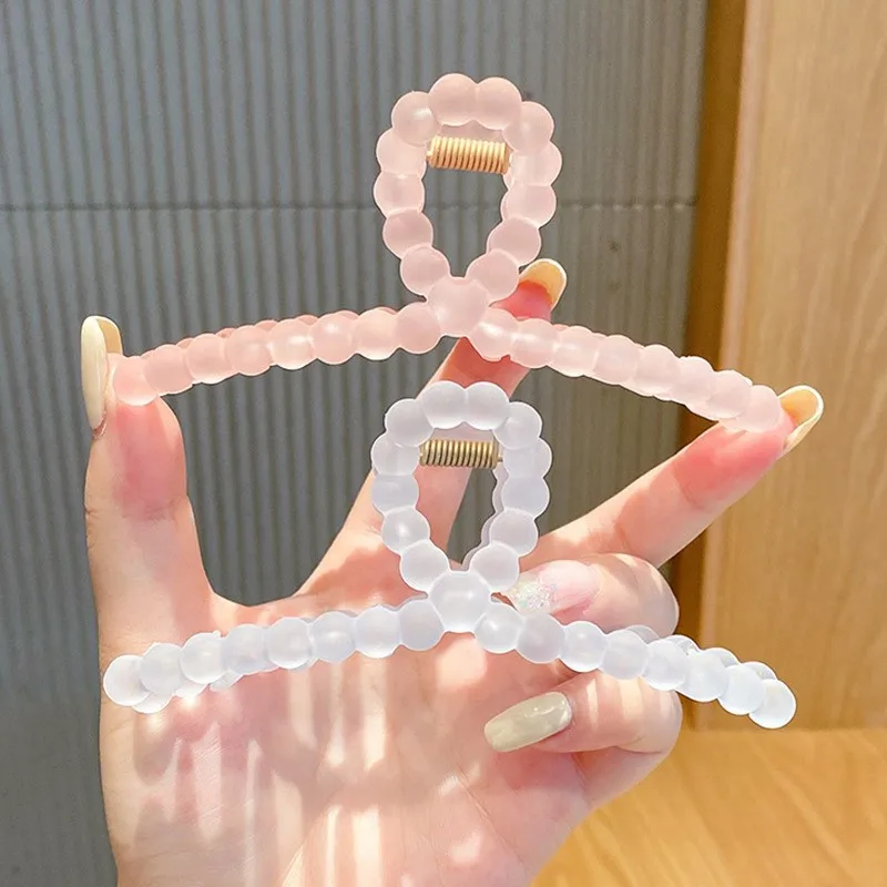 Корейская женская твердая волосатая клешня девушки прозрачная акриловая заколка для волос, разноцветная пластиковая шпилька для волос с матовым перекрестным захватом аксессуаров.