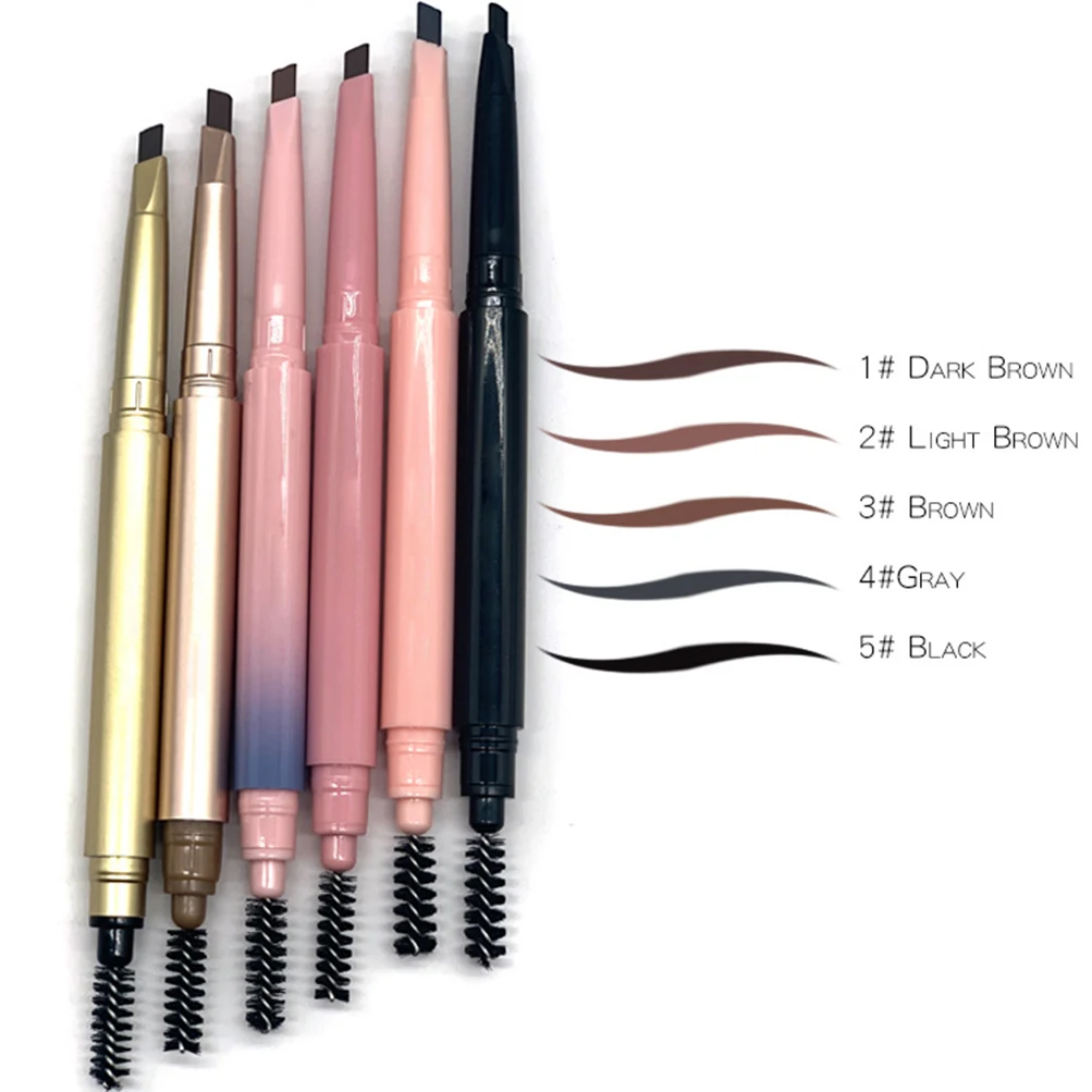 

Private Label Double-ended Triangular Rotating Eyebrow Pencil Waterproof Long Lasting Brow Pen Cosmetic Custom Bulk Makeup