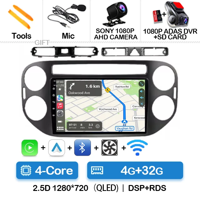 

Автомагнитола на Android 14 для VW Volkswagen Tiguan 1 NF 2006 - 2016 мультимедийный стерео видеоплеер Carplay Авто 4G WIFI головное устройство GPS