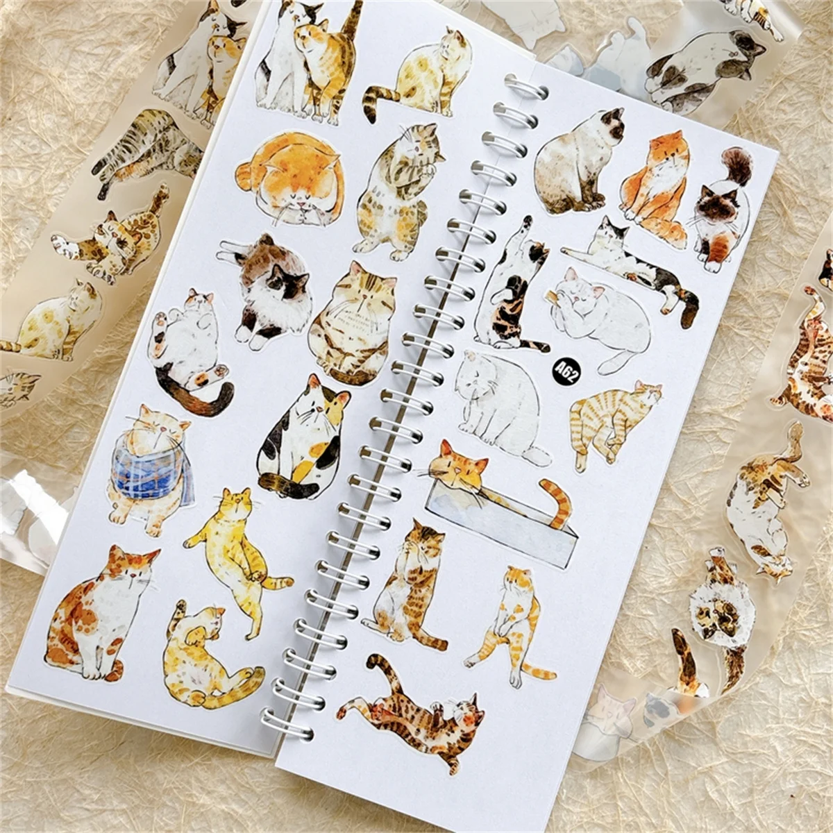 Декоративная клейкая лента Washi DingDing Studio Vintage Lovely Cat A62 для изготовления открыток, скрапбукинга и декоративных наклеек (art.: 3920dc8dc288b) - 3920dc8dc288b