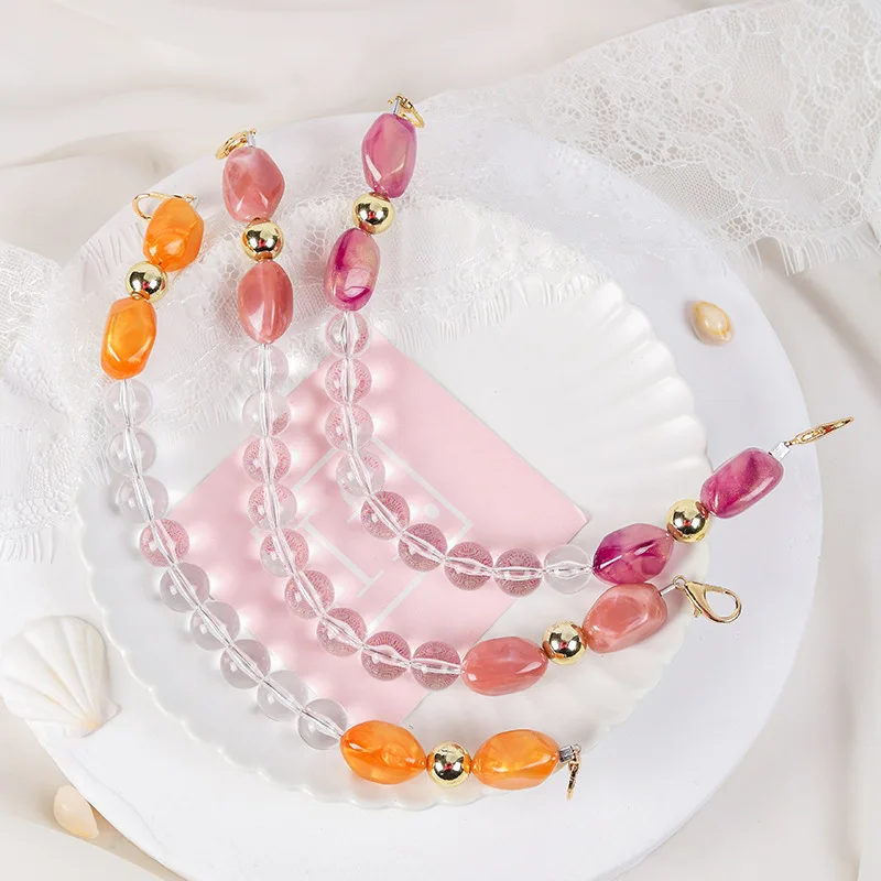 

Новый дизайнерский жемчужный ремешок для сумок, ремешок для сумок, Женский кошелек, милая металлическая звезда с цветными бусинами для сумо...