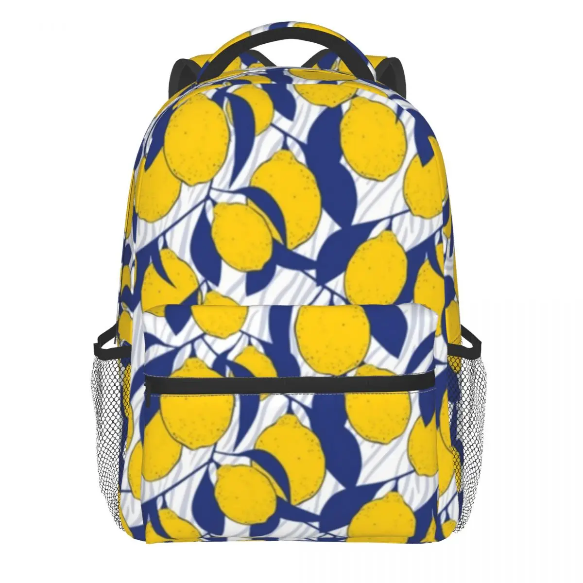 

Cute Lemon Pattern Backpack Fruit Design Lovers Student Polyester Workout Backpacks Print Fun School Bags Rucksack