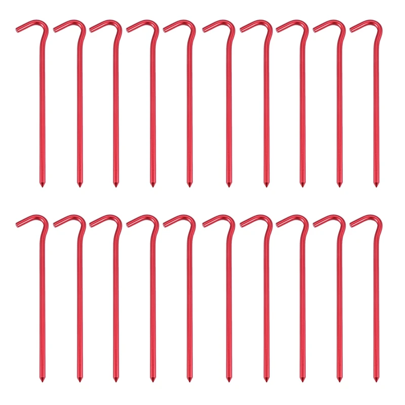 

20 Packs Outdoors Tent Stakes Pegs,Ultralight Hook Tent Pegs Canopy Stakes Tent Pegs Beach Tent Stakes