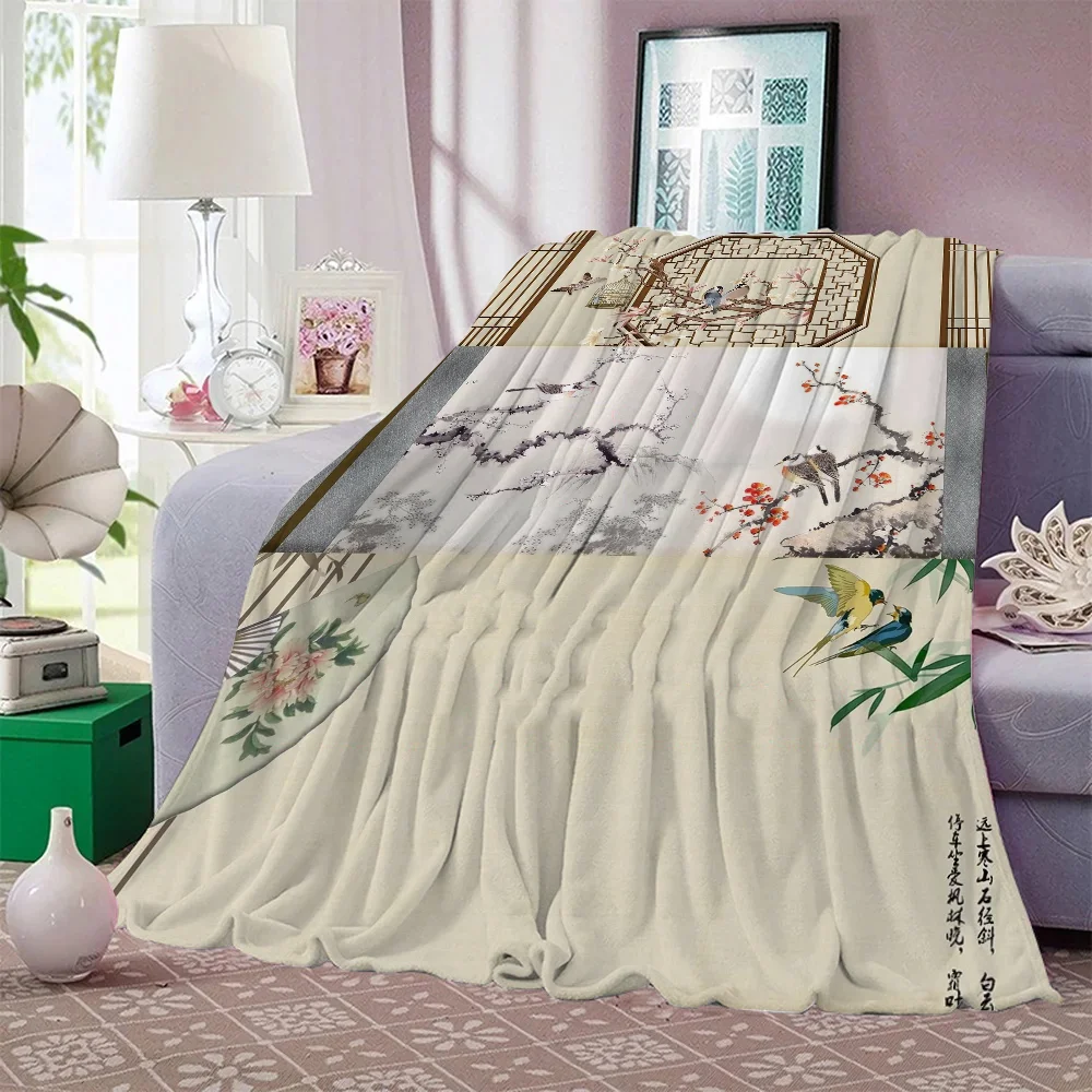 Плюшевое Одеяло В Древнем Китайском Стиле Большой Размер Для Дивана Роскошное