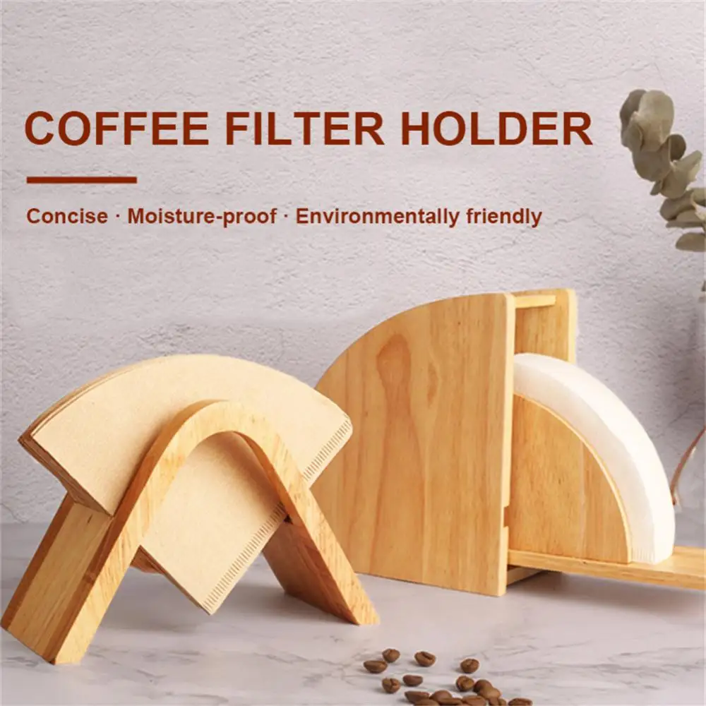 

Ручной держатель для фильтров для кофе, стойка для хранения фильтровальной бумаги, 1 шт., пластиковый и деревянный конус V60, коробка для фильт...