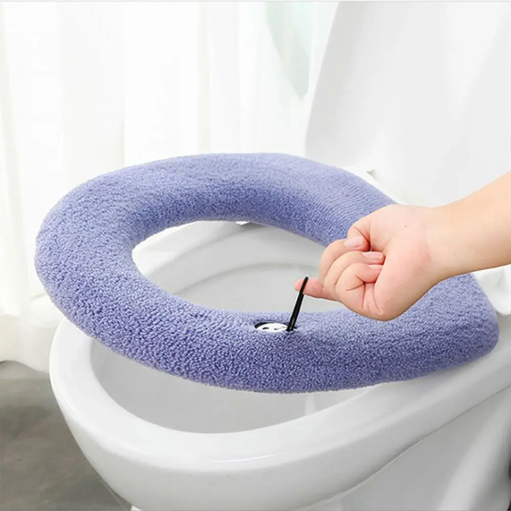 

cartoon Warm Winter plain weave seat Washable Toilet Seat Cover Pad Bidet Cover Closes tool Mat O-shape