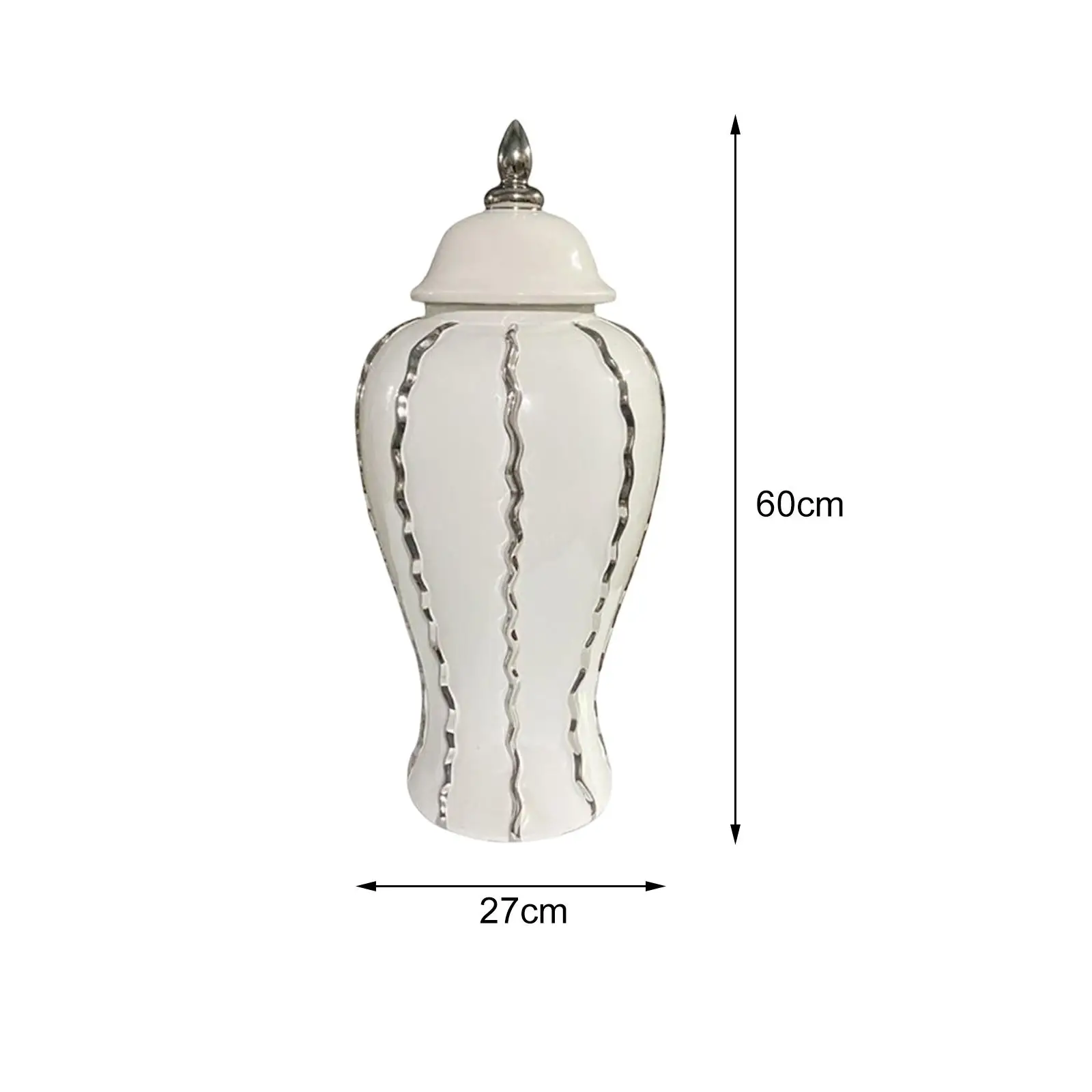 

Porcelain Glazed Temple Jar Vase with Lid 7x13.8inch Fine Workmanship Luxury