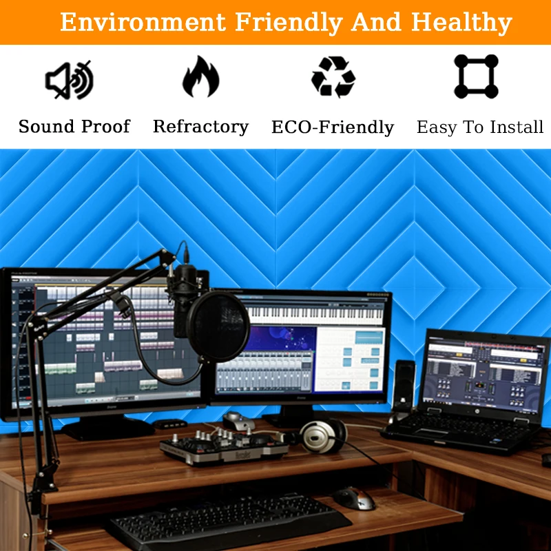 Акустическая пена TOUO с алмазной канавкой 6-48 шт. потолочная звукоизоляция