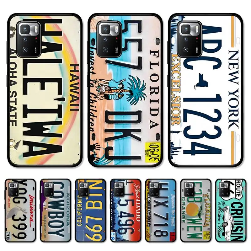 

Retro Funny License Plate Number Car Phone Case for Redmi 5 6 7 8 9 A 5plus K20 4X S2 GO 6 K30 pro