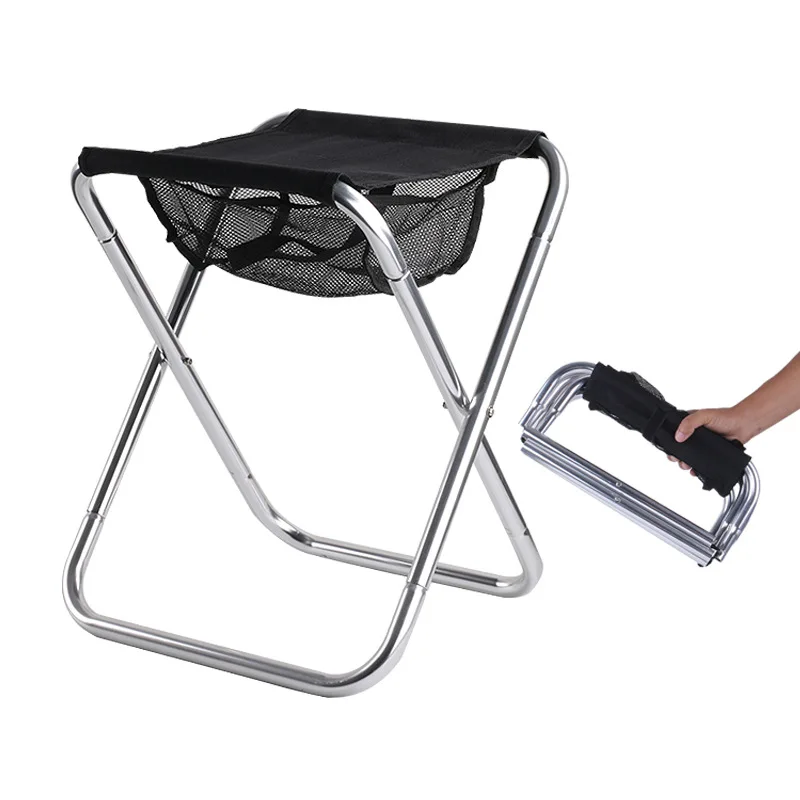 Heightened Outdoor Folding Stool Portable Folding Chair Aluminum Alloy Camp Chair Camping Bench Fishing Chair