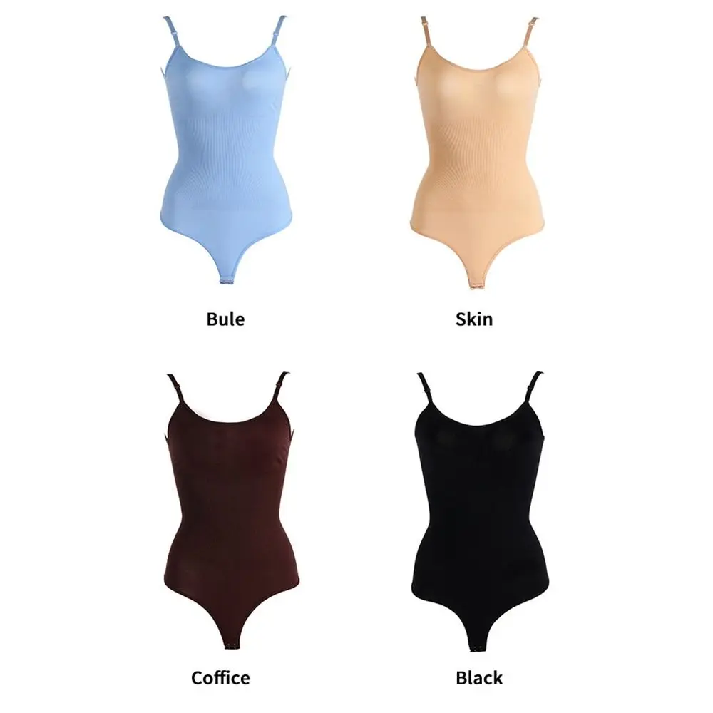 Удобные бесшовные Утягивающие трусики-танга боди без рукавов мягкое Утягивающее