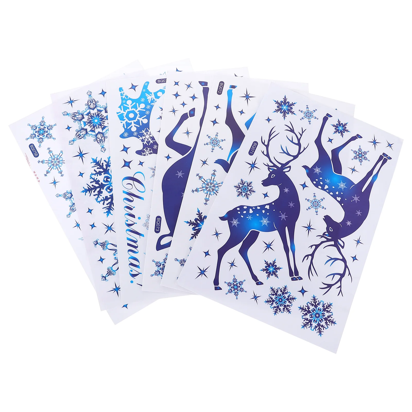 

6Pcs Creative Christmas Snowflake Stickers Christmas Wall Decal Elk Door Sticker