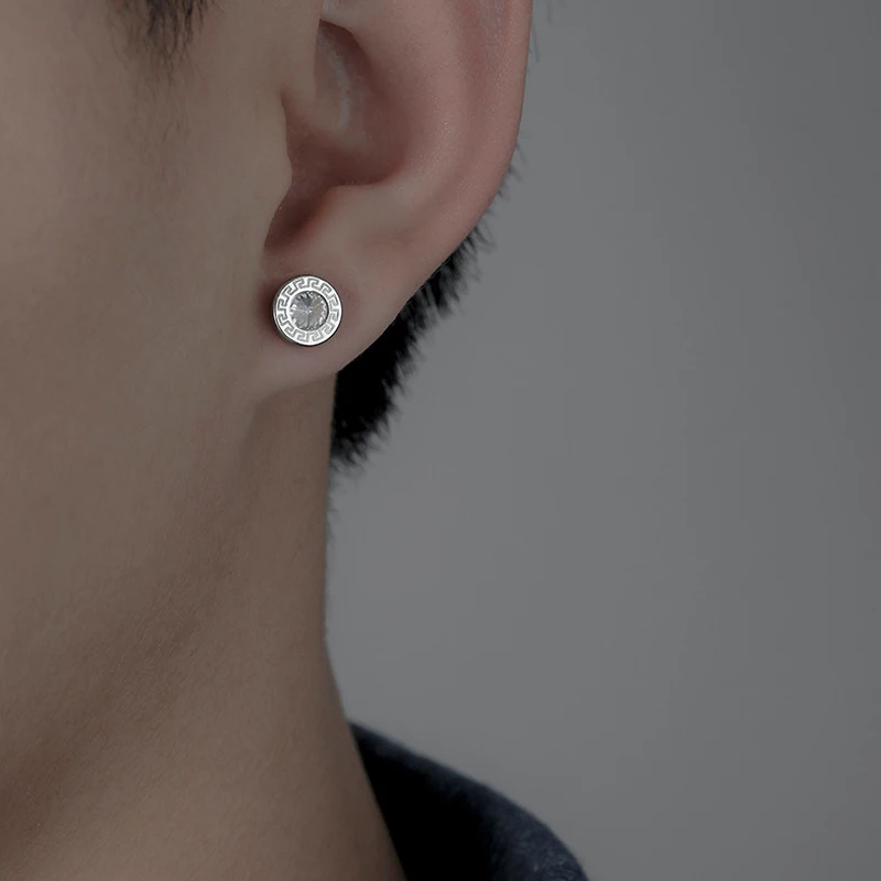 Серьги из нержавеющей стали с фианитами для мужчин и женщин ювелирные украшения