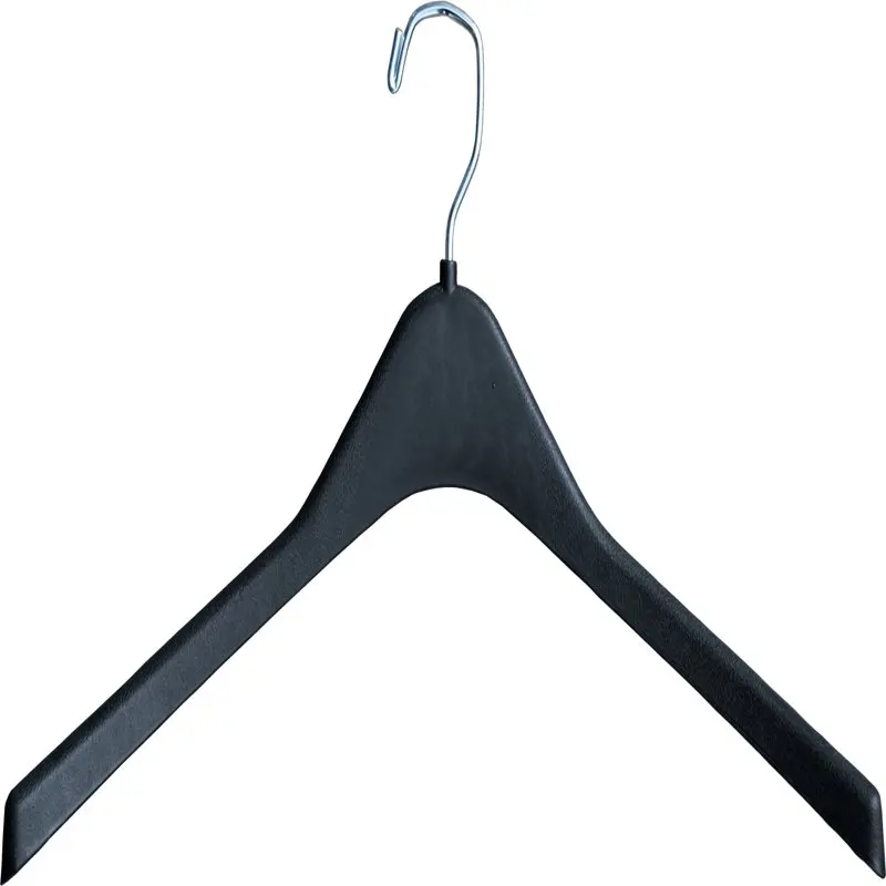 

HANGER Heavy-Duty 1/2 inch Wide Contour Black Plastic Hanger for Coats, 25 Pack