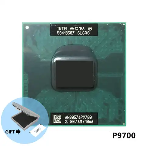 Процессор Intel Core 2 Duo Mobile P9700 SLGQS 2,8 ГГц двухъядерный двухпотоковый ЦПУ Процессор 6 Мб 25 Вт Разъем PGA478