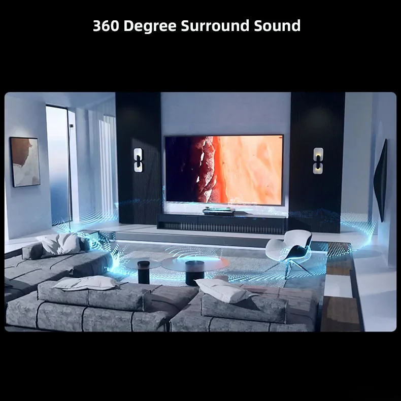 Проектор JmGO U2 домашний умный кинотеатр 4K DLP 3D с подвесным динамиком 3600 ANSI люмен HDR10