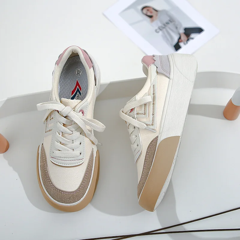 HOPUS Sneakers Women New Mixed-Color Women's Shoes 2022 Trend Comfort Summer Shoe Casual Canvas Platform Shoes Ladies Non-slip