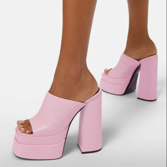 

Luxury Female Thick High Heels Sandals Fashion Chain Platform Summer Women Sandals Party Elegant Shoes Zapatos Mujer Size 35-43