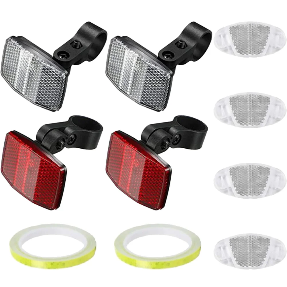 

Bicycle Reflector Bike Lights Front Rear Plastic Wheels Reflectors Abs Decorations Reflective Lens Bikes Handlebar The Red