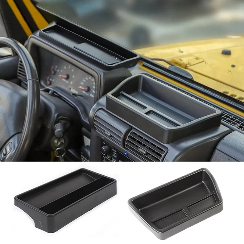 

2Pcs Car Central Console Dashboard Storage Box Accessories for Jeep Wrangler TJ 1997-2006 Car Stowing Tidying