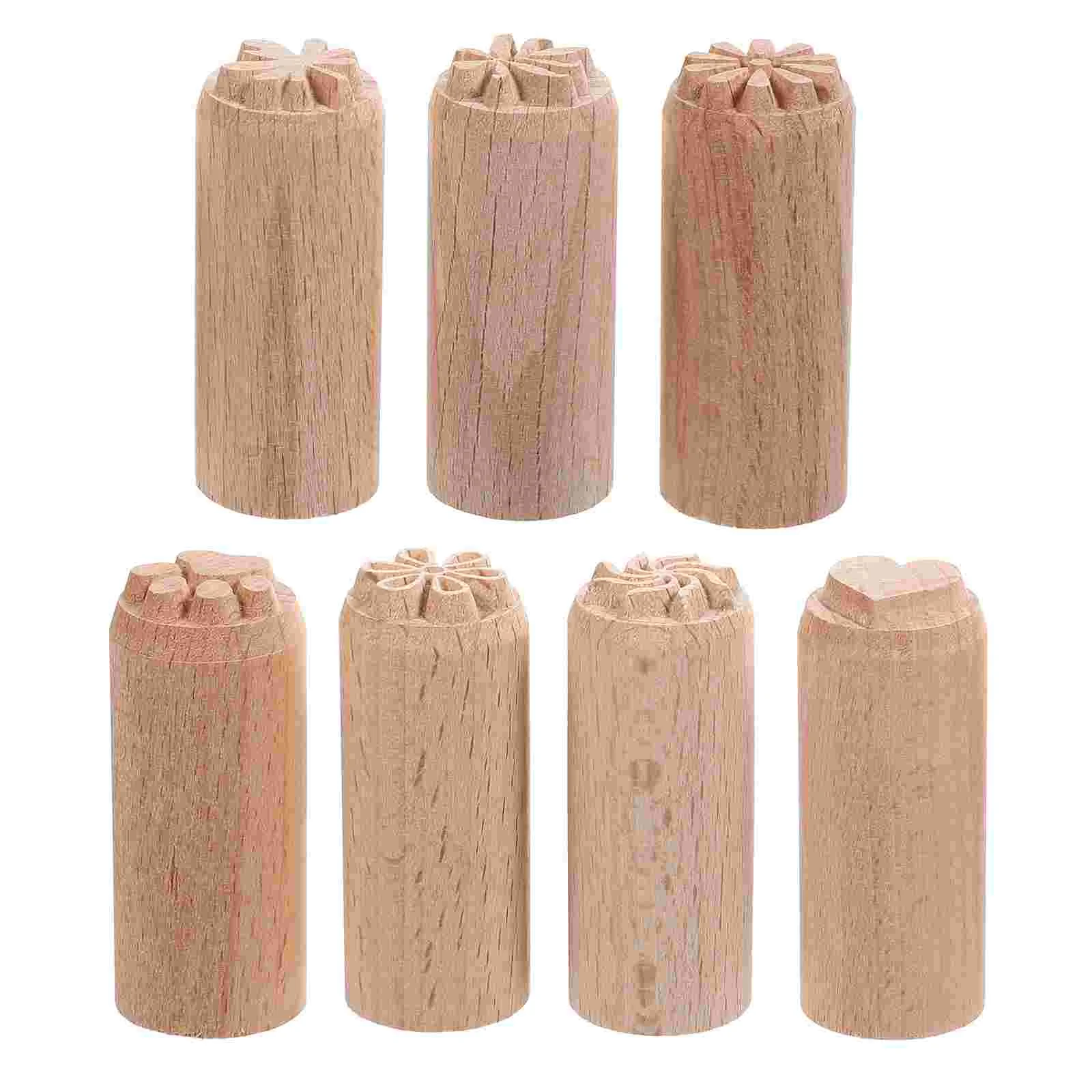 

Wooden Stamp Clay Stamps Pottery Wood Tools Block Set Handle Diy Blocks Decorative Concrete Stamped Printing Stamper Flower Hand